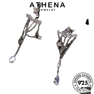 ATHENA JEWELRY ตุ้มหู Silver ต้นฉบับ แท้ 925 มอยส์ซาไนท์ไดมอนด์ เงิน เครื่องประดับ แฟชั่น เกาหลี หนีบ ต่างหู พู่ ผู้หญิง เครื่องประดับ ห่วง E905