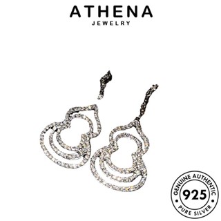 ATHENA JEWELRY ผู้หญิง เกาหลี มะระ ห่วง Silver แท้ แฟชั่น ตุ้มหู 925 เครื่องประดับ เงิน หนีบ ต่างหู ต้นฉบับ มอยส์ซาไนท์ไดมอนด์ เครื่องประดับ E855