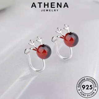 ATHENA JEWELRY เขากวาง 925 แท้ หนีบ ผู้หญิง ต่างหู ตุ้มหู เงิน เครื่องประดับ เครื่องประดับ Silver ต้นฉบับ เกาหลี แฟชั่น ห่วง โมรา E930