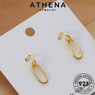 ATHENA JEWELRY Silver ห่วง ต้นฉบับ เกาหลี ผู้หญิง วงรี ทอง 925 ตุ้มหู เงิน แท้ เครื่องประดับ หนีบ ต่างหู แฟชั่น เครื่องประดับ E939