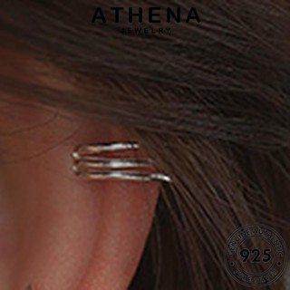 ATHENA JEWELRY เส้นคู่ ห่วง ตุ้มหู เครื่องประดับ 925 เครื่องประดับ ต่างหู แฟชั่น Silver เงิน หนีบ ต้นฉบับ ผู้หญิง เกาหลี แท้ E941