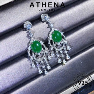 ATHENA JEWELRY หนีบ วงรี ตุ้มหู เครื่องประดับ ต่างหู ต้นฉบับ 925 Silver ผู้หญิง เงิน เครื่องประดับ แท้ ห่วง แฟชั่น เกาหลี หยก E963