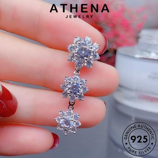 ATHENA JEWELRY ไพลิน หนีบ เครื่องประดับ แฟชั่น ดอกทานตะวัน เกาหลี ต่างหู แท้ Silver เครื่องประดับ เงิน ตุ้มหู ต้นฉบับ ห่วง ผู้หญิง 925 E922