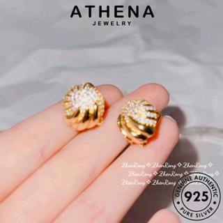 ATHENA JEWELRY เงิน แท้ ต่างหู เปลือก เครื่องประดับ ไดมอนด์ 925 ตุ้มหู ห่วง ผู้หญิง เกาหลี เครื่องประดับ หนีบ ต้นฉบับ แฟชั่น มอยส์ซาไนท์ Silver โกลด์ E993