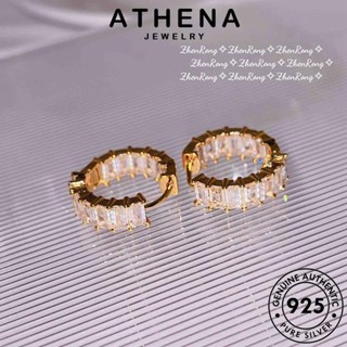 ATHENA JEWELRY หนีบ เครื่องประดับ ห่วง ต้นฉบับ โกลด์ ไดมอนด์ ตุ้มหู เครื่องประดับ ต่างหู แฟชั่น ผู้หญิง แท้ เงิน มอยส์ซาไนท์ 925 เกาหลี กลม Silver E994