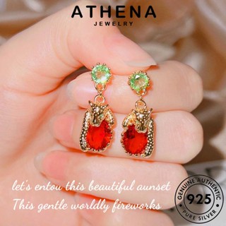 ATHENA JEWELRY 925 Silver เกาหลี ทับทิม เงิน หนีบ แฟชั่น ต้นฉบับ ห่วง ต่างหู เครื่องประดับ แท้ เครื่องประดับ เสือดาว ตุ้มหู ผู้หญิง E1003