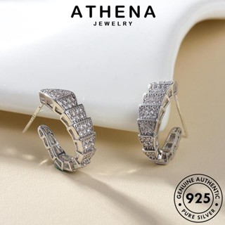 ATHENA JEWELRY หนีบ 925 เงิน มอยส์ซาไนท์ไดมอนด์ งูน้อย ต้นฉบับ แท้ ตุ้มหู Silver เครื่องประดับ ผู้หญิง เครื่องประดับ แฟชั่น ห่วง เกาหลี ต่างหู E1008