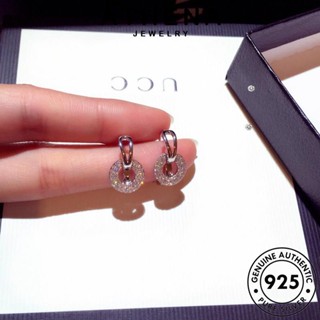 ATHENA JEWELRY เงิน 925 ไดมอนด์ กลม Silver แท้ โกลด์ ต่างหู หนีบ มอยส์ซาไนท์ ผู้หญิง เครื่องประดับ ต้นฉบับ เกาหลี ห่วง เครื่องประดับ ตุ้มหู แฟชั่น E1009