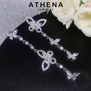 ATHENA JEWELRY 925 ห่วง แฟชั่น เกาหลี เงิน มอยส์ซาไนท์ไดมอนด์ แท้ ผีเสื้อ ต่างหู ตุ้มหู หนีบ ต้นฉบับ เครื่องประดับ Silver เครื่องประดับ ผู้หญิง E1013