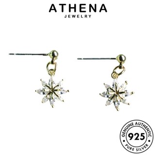 ATHENA JEWELRY ไดมอนด์ ตุ้มหู ต้นฉบับ ห่วง เกาหลี 925 มอยส์ซาไนท์ เงิน ดอกไม้ ต่างหู หนีบ เครื่องประดับ เครื่องประดับ โกลด์ แฟชั่น แท้ Silver ผู้หญิง E965