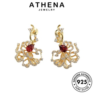 ATHENA JEWELRY ต้นฉบับ 925 ทรงหยดน้ำ ตุ้มหู เงิน หนีบ ผู้หญิง เกาหลี เครื่องประดับ แท้ Silver เครื่องประดับ ห่วง ทองทับทิม ต่างหู แฟชั่น E980