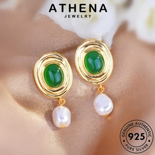 ATHENA JEWELRY ต้นฉบับ ตุ้มหู ต่างหู กลม Silver หนีบ 925 แท้ เกาหลี เครื่องประดับ เงิน ห่วง แฟชั่น เครื่องประดับ ผู้หญิง ไข่มุก E982