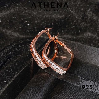 ATHENA JEWELRY ตุ้มหู ห่วง ต่างหู ต้นฉบับ หนีบ ผู้หญิง กลม เครื่องประดับ มอยส์ซาไนท์ ไดมอนด์ โกลด์ Silver แฟชั่น เงิน เกาหลี 925 เครื่องประดับ แท้ E984