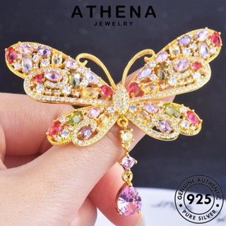 ATHENA JEWELRY ไดมอนด์ แท้ เกาหลี 925 เครื่องประดับ มอยส์ซาไนท์ ผีเสื้อ แฟชั่น โกลด์ ผู้หญิง ห่วง เงิน ตุ้มหู Silver หนีบ ต่างหู ต้นฉบับ เครื่องประดับ E1050