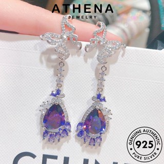 ATHENA JEWELRY เงิน ผีเสื้อ ผู้หญิง 925 Silver ต้นฉบับ แท้ ห่วง หนีบ แฟชั่น เครื่องประดับ เครื่องประดับ ต่างหู พลอยสีม่วง เกาหลี ตุ้มหู E1053