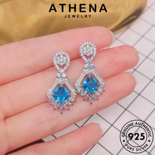 ATHENA JEWELRY เครื่องประดับ ผู้หญิง เครื่องประดับ แฟชั่น หนีบ ห่วง เกาหลี สี่เหลี่ยม Silver 925 ซิทริน เงิน ต่างหู แท้ ต้นฉบับ ตุ้มหู E1056