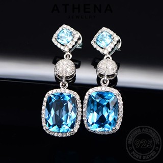 ATHENA JEWELRY เครื่องประดับ ผู้หญิง ต่างหู Silver เงิน ตุ้มหู แฟชั่น หนีบ แท้ 925 เกาหลี อความารีน คอลัมน์สี่เหลี่ยม ห่วง ต้นฉบับ เครื่องประดับ E1030