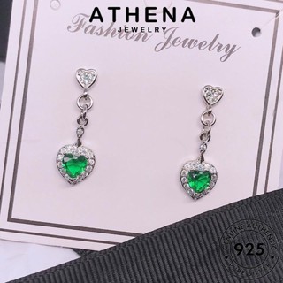 ATHENA JEWELRY แท้ รัก แฟชั่น ต่างหู มรกต เงิน ต้นฉบับ เกาหลี Silver 925 เครื่องประดับ ผู้หญิง ตุ้มหู หนีบ ห่วง เครื่องประดับ E1036