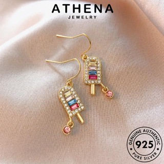 ATHENA JEWELRY แฟชั่น เงิน หนีบ ไอติมไอติม ห่วง 925 ผู้หญิง มอยส์ซาไนท์ไดมอนด์ เกาหลี ต้นฉบับ ต่างหู เครื่องประดับ Silver เครื่องประดับ แท้ ตุ้มหู E1038