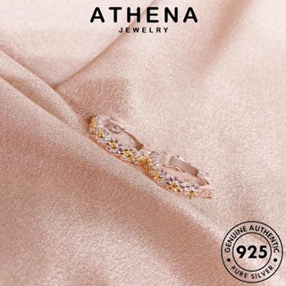 ATHENA JEWELRY เครื่องประดับ 925 ห่วง แฟชั่น เงิน มอยส์ซาไนท์ไดมอนด์ V เครื่องประดับ Silver ต้นฉบับ หนีบ ต่างหู เกาหลี แท้ ตุ้มหู ตัวอักษร ผู้หญิง E1039