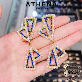 ATHENA JEWELRY ห่วง สามเหลี่ยม เงิน หนีบ ต่างหู 925 แฟชั่น ผู้หญิง ต้นฉบับ Silver เครื่องประดับ ไข่มุกทอง แท้ เกาหลี ตุ้มหู เครื่องประดับ E1087