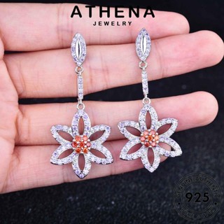 ATHENA JEWELRY เงิน ผู้หญิง เครื่องประดับ แท้ ต่างหู ดอกไม้ ห่วง แฟชั่น 925 พลอยสีม่วง Silver เกาหลี ต้นฉบับ เครื่องประดับ ตุ้มหู หนีบ E1092