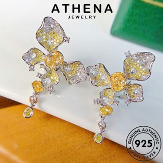 ATHENA JEWELRY หนีบ แท้ เกาหลี ผีเสื้อ 925 เงิน ต้นฉบับ ห่วง Silver แฟชั่น ตุ้มหู ผู้หญิง เครื่องประดับ ต่างหู ซิทริน เครื่องประดับ E1114