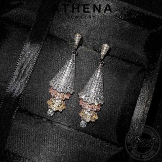 ATHENA JEWELRY เงิน กระโปรง ห่วง Silver แท้ 925 ผู้หญิง หนีบ เครื่องประดับ ต้นฉบับ ตุ้มหู มอยส์ซาไนท์ไดมอนด์ ต่างหู แฟชั่น เครื่องประดับ เกาหลี E1119