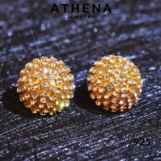 ATHENA JEWELRY มอยส์ซาไนท์ เครื่องประดับ แท้ เงิน 925 แฟชั่น ห่วง โกลด์ เกาหลี หนีบ เครื่องประดับ ไดมอนด์ Silver ผู้หญิง ต่างหู ต้นฉบับ กลม ตุ้มหู E1126