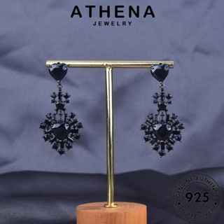 ATHENA JEWELRY ออบซิเดียนโกลด์ เครื่องประดับ ต้นฉบับ ผู้หญิง เครื่องประดับ ห่วง เงิน หนีบ ตุ้มหู เกาหลี แท้ แฟชั่น แบล็คไดมอนด์ Silver รัก 925 ต่างหู E1075