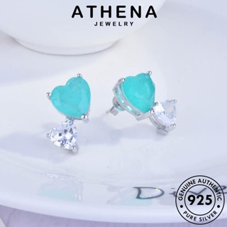 ATHENA JEWELRY หนีบ เงิน Silver ห่วง เกาหลี เครื่องประดับ มอยส์ซาไนท์ไดมอนด์ เครื่องประดับ แฟชั่น รัก แท้ ต้นฉบับ ต่างหู 925 ผู้หญิง ตุ้มหู E1079