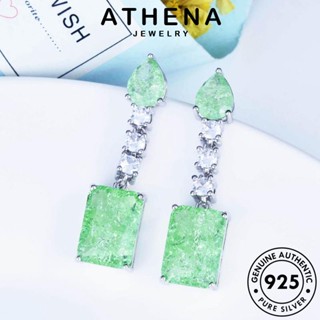 ATHENA JEWELRY อความารีน Silver ต่างหู ตุ้มหู เครื่องประดับ เกาหลี เงิน หนีบ คอลัมน์สี่เหลี่ยม ผู้หญิง ห่วง 925 เครื่องประดับ ต้นฉบับ แท้ แฟชั่น E1081