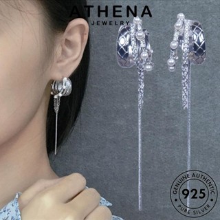 ATHENA JEWELRY ห่วง เครื่องประดับ 925 ไข่มุก ผู้หญิง เกาหลี ต้นฉบับ แท้ ต่างหู Silver แฟชั่น หนีบ เงิน พู่ เครื่องประดับ ตุ้มหู E1085