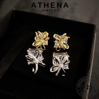 ATHENA JEWELRY Silver แท้ เครื่องประดับ ไดมอนด์ หูกระต่าย แฟชั่น เกาหลี ผู้หญิง ห่วง ต่างหู เงิน มอยส์ซาไนท์ ต้นฉบับ หนีบ 925 ตุ้มหู เครื่องประดับ โกลด์ E1143