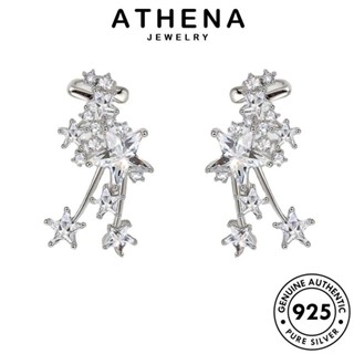 ATHENA JEWELRY เงิน แฟชั่น แท้ มอยส์ซาไนท์ไดมอนด์ เครื่องประดับ รูปดาวห้าแฉก ต้นฉบับ เครื่องประดับ หนีบ ตุ้มหู ผู้หญิง ต่างหู 925 ห่วง เกาหลี Silver E1145