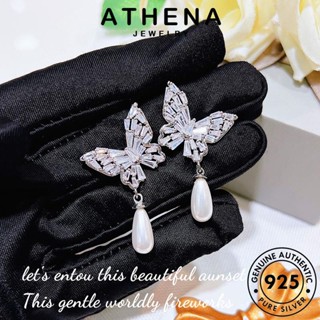 ATHENA JEWELRY ผีเสื้อ หนีบ ต่างหู เครื่องประดับ เครื่องประดับ แฟชั่น แท้ 925 ต้นฉบับ ตุ้มหู Silver เงิน ห่วง ผู้หญิง เกาหลี มอยส์ซาไนท์ไดมอนด์ E1154