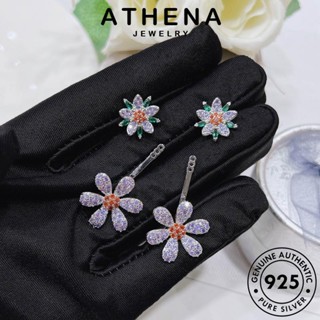 ATHENA JEWELRY ต่างหู เกาหลี Silver มอยส์ซาไนท์ไดมอนด์ ห่วง แฟชั่น หนีบ เครื่องประดับ ใบไม้ แท้ เงิน ผู้หญิง ตุ้มหู ต้นฉบับ เครื่องประดับ 925 E1169