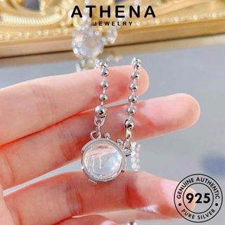 ATHENA JEWELRY ต้นฉบับ แฟชั่น หนีบ ผู้หญิง ต่างหู เครื่องประดับ มูนสโตน แท้ Silver ลูกปัดกลม ตุ้มหู เงิน ห่วง เกาหลี เครื่องประดับ 925 E1172