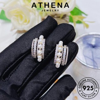 ATHENA JEWELRY ผู้หญิง ตุ้มหู 925 แท้ เครื่องประดับ มอยส์ซาไนท์ โกลด์ เงิน ต้นฉบับ Silver เกาหลี ต่างหู แฟชั่น รูปทรงตัวซี ไดมอนด์ เครื่องประดับ ห่วง หนีบ E1177