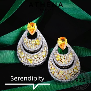 ATHENA JEWELRY แฟชั่น หนีบ Silver 925 เกาหลี ห่วง ตุ้มหู ผู้หญิง เงิน ซิทริน ต้นฉบับ เครื่องประดับ ภาค เครื่องประดับ ต่างหู แท้ E1187