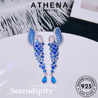 ATHENA JEWELRY เงิน 925 ต้นฉบับ ผู้หญิง เกาหลี ไพลิน รูปร่างลูกแพร์ เครื่องประดับ ห่วง เครื่องประดับ แท้ ต่างหู Silver หนีบ แฟชั่น ตุ้มหู E1205