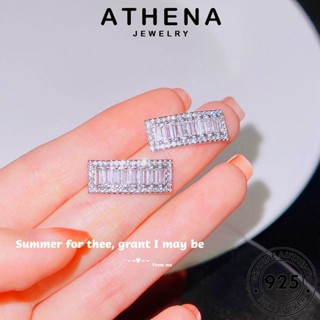 ATHENA JEWELRY ผู้หญิง สี่เหลี่ยม ห่วง มอยส์ซาไนท์ไดมอนด์ เครื่องประดับ ต้นฉบับ เครื่องประดับ หนีบ เงิน Silver ต่างหู 925 ตุ้มหู เกาหลี แท้ แฟชั่น E1215