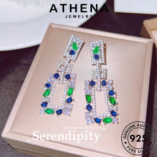 ATHENA JEWELRY เงิน แท้ 925 ผู้หญิง มรกต วงรี ห่วง เกาหลี เครื่องประดับ ต้นฉบับ Silver ตุ้มหู เครื่องประดับ แฟชั่น ต่างหู หนีบ E1241