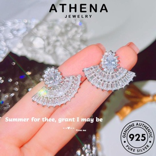 ATHENA JEWELRY กระโปรงน้อย เครื่องประดับ แท้ เกาหลี 925 มอยส์ซาไนท์ไดมอนด์ ห่วง Silver ตุ้มหู ผู้หญิง แฟชั่น เครื่องประดับ เงิน ต้นฉบับ ต่างหู หนีบ E1242