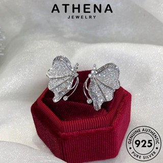 ATHENA JEWELRY เกาหลี ต่างหู แท้ แฟชั่น หนีบ Silver ผีเสื้อ เงิน เครื่องประดับ 925 เครื่องประดับ ต้นฉบับ มอยส์ซาไนท์ไดมอนด์ ตุ้มหู ห่วง ผู้หญิง E1251