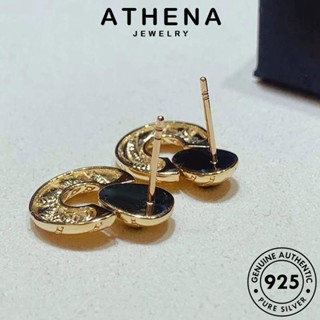 ATHENA JEWELRY หนีบ ต่างหู ห่วง เครื่องประดับ ตุ้มหู ต้นฉบับ เกาหลี ทองมรกต แท้ เงิน Silver 925 เครื่องประดับ คดเคี้ยว แฟชั่น ผู้หญิง E1260