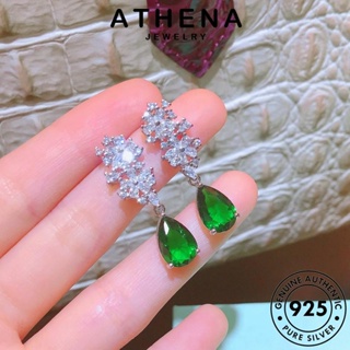 ATHENA JEWELRY เกาหลี แท้ Silver มรกต 925 เครื่องประดับ หนีบ ทรงหยดน้ำ ห่วง เงิน เครื่องประดับ ผู้หญิง ต่างหู ต้นฉบับ ตุ้มหู แฟชั่น E1263