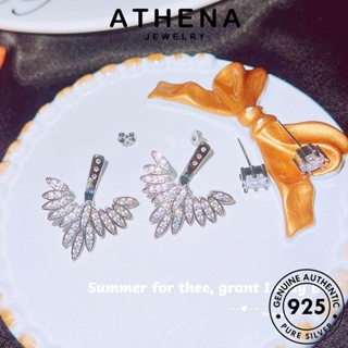 ATHENA JEWELRY เครื่องประดับ เกาหลี ตุ้มหู มอยส์ซาไนท์ไดมอนด์ ห่วง เงิน 925 เครื่องประดับ หนีบ ต้นฉบับ Silver แท้ ปีกนางฟ้า ผู้หญิง แฟชั่น ต่างหู E1222