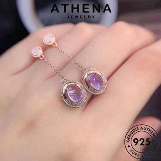 ATHENA JEWELRY Silver ต้นฉบับ เครื่องประดับ 925 มูนสโตนโกลด์ ตุ้มหู แฟชั่น วงรี เครื่องประดับ ต่างหู เงิน หนีบ แท้ ห่วง เกาหลี ผู้หญิง E1233