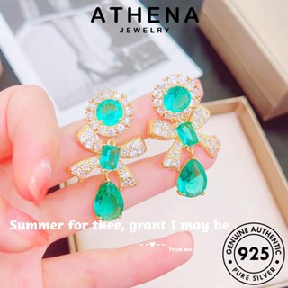 ATHENA JEWELRY เครื่องประดับ หูกระต่าย เครื่องประดับ Silver ตุ้มหู แฟชั่น เงิน เกาหลี หนีบ ผู้หญิง ต่างหู แท้ 925 ห่วง มรกต ต้นฉบับ E1239